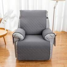 Waterproof Recliner Couch Cover - Elastic Straps & Storage Pockets Recliner Slipcover - Dark Grey - View 3
