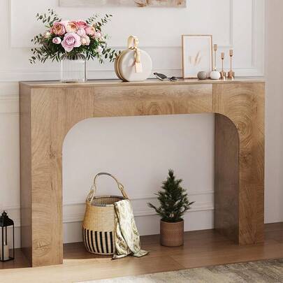 Table console de style campagnard de 47 pouces, table en bois étroite pour l'entrée derrière le canapé, meuble de couloir rustique mince pour les salons, les foyers et les appartements