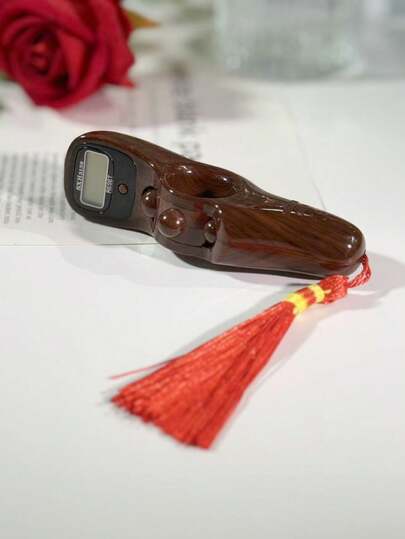 1pc Electronic Bead Counter With Reset Button, Multicolor Faux Wood Grain Bead Counter, Suitable For Prayer Counting, Exercise Tracking, Inventory Counting, Holiday Gifts And More