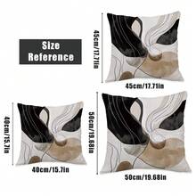 MEMNUN 4pcs Modern Bohemian Khaki & Black Geometric Print Pillow Covers, 17.7*17.7in(45*45cm)/19.69*19.69in(50*50cm)/15.75*15.75in(40*40cm) [Single-Sided Printing], Polyester Home Decor Cushion Covers For Sofa, Bed, Car, Suitable For Daily Use Or Luxury Minimalist Home Decoration - Multicolor - View 4