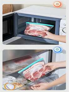 45 Stücke wiederverschließbare Lebensmittel-Aufbewahrungsbeutel (enthält 10 große Beutel + 15 mittlere Beutel + 20 kleine Beutel), verstärkte Gefrierbeutel, geeignet für Mikrowellenerwärmung, blau, für langfristige Lebensmittelaufbewahrung und -organisation, transparente PE-Reißverschlussbeutel, geeignet für Küchen-Lebensmitteltrennung und Snackaufbewahrung