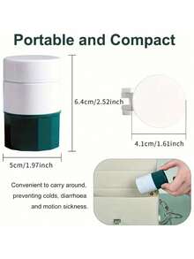 1 件装四合一便携式药片切割粉碎机，带分配器 - 紧凑型多用途药片分配器，适用于小药丸，包含可拆卸杯，耐用 PP 材质，白色和绿色 - 彩色 - 查看 5