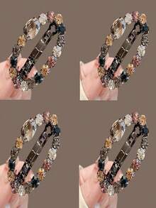 Pasador de cabello con cristales de Rhinestone checo con estilo coreano, clip de flequillo y accesorio de moda para el cabello, pinzas para el cabello, barrettes