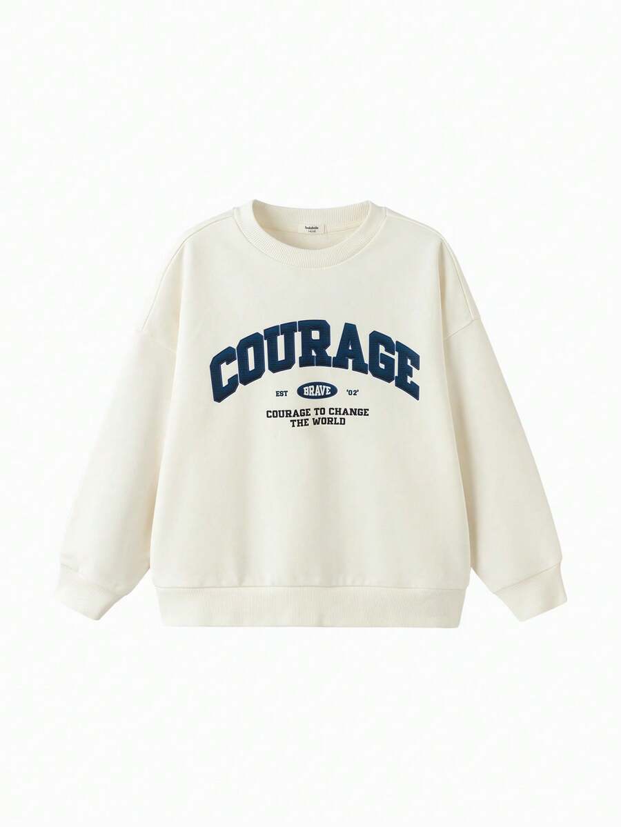 Balabala Tween Girl Sweatshirt 2025 Fall New Long Sleeve T-Shirt Family Matching - Off-white - View 1