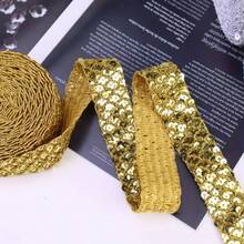 1 Yarda/2 Yardas Cinta de Ribete con Lentejuelas Brillantes, Lentejuelas Brillantes, Cinta Decorativa para Coser Adecuada para Manualidades de Costura, Decoraciones Navideñas, Bolsos, Ropa, Decoración de Fiestas