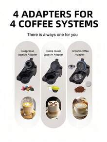 Brutelle Cafetera Brutelle 3 en 1 para cápsulas, con tanque de agua extraíble de 700 ml, 1400 W de calentamiento rápido, extracción a 20 bares de alta presión, máquina de café multifuncional pequeña de color negro para el hogar, cafetería o rincón de café