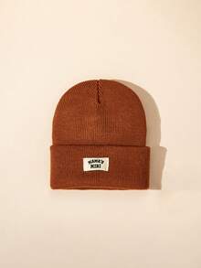 1/2/3/4pcs Thickened Knitted Hat For Kids Winter Warm Casual Ear Ion Fashionable Letter Baby Thermal Lined Knit Cap Autumn Winter - Multicolor - View 16