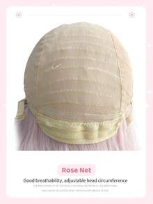 1 合成耐热卷假发，粉色长卷假发带刘海，26 英尺长，由纤维制成，适合日常使用，自然仿真假发 - 粉色 - 查看 7