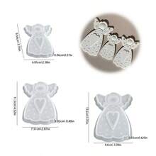 3 件 DIY 粘土模具天使女孩吊坠模具家居装饰挂饰模具，小号/中号/大号天使女孩树脂石膏硅胶模具 - 白色 - 查看 12