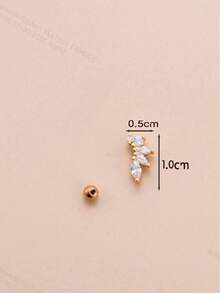 1pc/3pcs Lotus Shaped Ear Cartilage Stud, Fashion Zirconia Ear Cuff Spiral, Women Soft Cartilage Earrings
