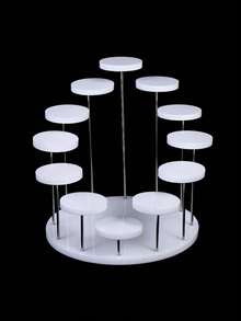 1pc 12-Tier Round Acrylic Multi-Functional Display Stand Versatile Riser For Cupcakes Jewelry Mini Figurines Decorations Perfect For Christmas Halloween Thanksgiving Valentines Day Elegant Black Clear Options Ideal For Wedding Accessories Space-Saving Stylish