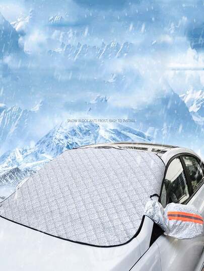 Espelho retrovisor com faixa magnética dupla de inverno, proteção contra neve, antivento, anticorrosão, retardante de chamas, resistente ao desgaste (faixa reflexiva verde ou laranja)