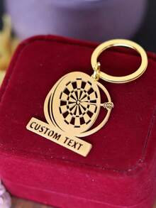 Laser Engraved Darts Target Keychain Laser Engraved Arrow Keychain Customized Stainless Steel Handmade Name Keyring - Multicolor - View 3