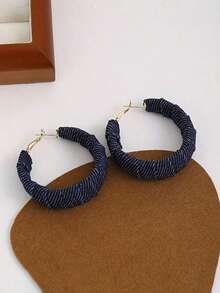 [Luxurious Earrings] Luxurious Anti Allergic Large Circle Earrings | Fashionable And Classic Denim Circle Earrings, Birthday Gifts, Valentine's Day Gifts, Suitable For Daily Wear And Parties, Exquisite Gifts - 彩色 - 查看 7