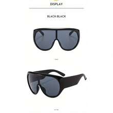 1 Pcs/Set, New Large-Frame Sports Protective Sunglasses,  Men's And Women's Personalized Sunglasses. - 黑色鏡框搭配灰色鏡片 - 查看 2