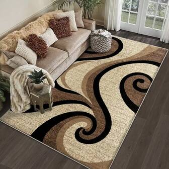 1pc Modern Minimalist Line Print Carpet, Decorative Rug, Home Decor Room Accessory, Living Room Carpet, Bedroom Carpet, Entryway Carpet, Comfortable & Dirt-Resistant, Easy To Clean