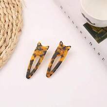 1pc/2pcs Seamless Acetate Fiber Hair Clips, Black & White, Acrylic Crocodile Skin Hair Clips, Cute Bangs Hair Accessories, Claw Clips, Hair Claws, Clips For Hair, Hair Slide, Hair Barrettes