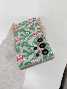 1 carcasă de telefon Android cu fundă de Crăciun, transparentă, anti-cădere, anti-zgârieturi, anti-amprentă, moale, transparentă, TPU, decupaj precis al camerei, compatibilă cu Samsung, Nothing, Pixel, INFINIX, Redmi