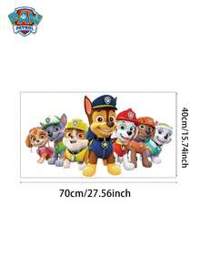 1pc APW Patrol Theme Cartoon Wall Stickers, Puppy PVC Stickers, Self-Adhesive Glass Door Bedroom Wall Stickers, Super Thick Cartoon Stickers, Suitable For Creative Decoration Of Bedrooms, Living Rooms, Study Rooms, Weddings, Graduation Seasons, Mother's Day, Easter Parties Wall Decor Room Decor Home Decor