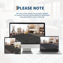 Distressed Plaid Carpet Modern Border Carpet Anti-Fouling Non-Slip Low Pile Foldable Indoor Carpet Ultra-Thin Non-Linting For Bedroom Dining Room Office Laundry Room And Kitchen - màu đen - Xem 7