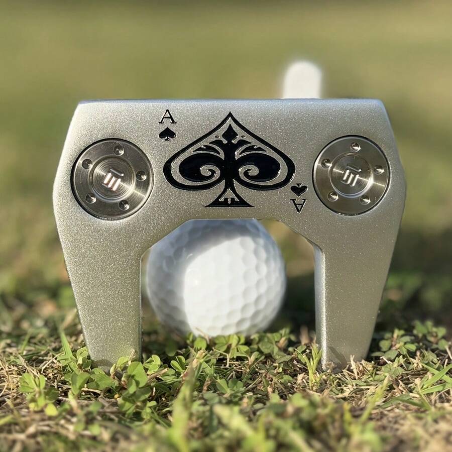 1pc Fun Golf Putting Stick With Poker Elements, 32 33 34 35 36 Inches, Hooded Golf Club - Improves Ball Speed And Accuracy, Detachable Weight.