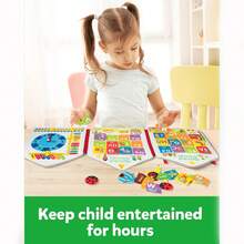忙碌板蒙特梭利幼儿玩具，教育学习感官忙碌书，ActivToddler 女孩飞机汽车旅行玩具教育安静书 - 彩色 - 查看 7