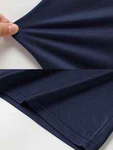 2025 男士四季训练套装 - 速干分层裤和高性能上衣 - 藏蓝色 - 查看 6