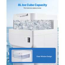 Commercial Ice Shaver Crusher, 220lbs Per Hour Electric Snow Cone Maker With 8L Ice Cube Box, 350W 1500RPM Tabletop Shaved Ice Machine For Parties Events Bar, Home And Commercial Use (White) - 350W 8L - View 4