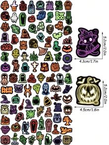 50/100 Stücke Neon Halloween Aufkleber, lustige, erschreckende Aufkleber für Laptop, Gepäck, Skateboard, Motorrad, Tagebuch, Handyderakotion, Halloween Party Spielzeug Geschenke