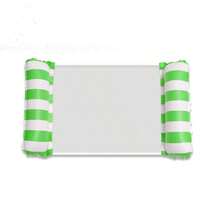 1pc Inflatable Pool Hammock With Mesh - Striped Adult Lounger For Vacation, Party And Relaxation, Pink, Yellow, White, Green, Blue, Etc., Outdoor Hammock, Beach Pool Essentials, Great For Photo Taking