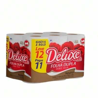 Papel Higienico Folha Dupla Neutro Deluxe 12 Rolos 20 metros