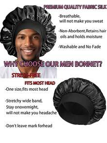 2pcs Satin Sleep Cap, Unisex, Soft Stretchy Silk Sleep Hat Suitable For Curly Hair And Braids - 2pcs - View 6