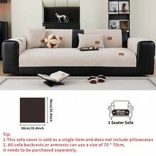 1 szt. Jednokolorowy, wodoodporny pokrowiec na sofę, skórzana etykieta, antypoślizgowy spód, przyjazny dla zwierząt, nie gubiący sierści, odpowiedni do sypialni, salonu, biura, wystroju wnętrz, pasuje do sof jednoosobowych, dwuosobowych, trzyosobowych, czteroosobowych i modułowych