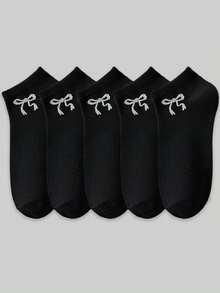 20/10/5/1 双女士短袜、隐形袜、白袜子、黑袜子、灰袜子、女袜、可爱袜子、女童袜子、黑色袜子、卡通细节、导轨透气孔设计、吸湿排汗、柔软顺滑，适合各种节日、运动、休闲、商务等日常穿着，一年四季均可穿着，颜色组合随机。 - 黑與白 - 查看 4