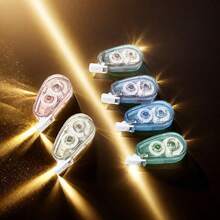 1 pieza Mini cinta correctora, cinta correctora portátil, diseño lindo, cinta correctora transparente, artículos de papelería esenciales para estudiantes, pequeña y ligera, corrige fácilmente errores de escritura, estilo femenino de moda, adecuada para uso en el aula, corrección perfecta, conveniente de usar, artículos de papelería DIY, mejora la experiencia de escritura (color/estilo aleatorio enviado)