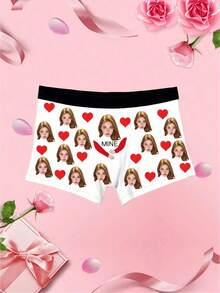 Quần lót nam in hình khuôn mặt theo yêu cầu, quần boxer với cạp quần không bị cuộn, đồ lót nam cá nhân hóa với ảnh/hình ảnh tùy chỉnh, món quà lý tưởng cho bạn trai/chồng, tùy chỉnh, mùa đông, quà tặng cá nhân hóa, kỷ niệm, ngày lễ - trắng - Xem 5