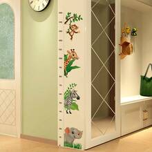 Cartoon Jungle Animal Height Wall Sticker, Children's Room Early Education Measuring Ruler, Self-Adhesive Removable Decal Wall Decor Room Decor Wall Stickers Stickers Home Decor