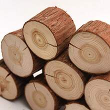 6pcs,Retro Wood-Like Tea Candlestick - Realistic Wood Grain Design, Suitable For Weddings, Birthdays, Christmas, Thanksgiving And Home Decoration. Durable Tabletop Ornament, Anti-Wood Style Candlestick, And Festive Center Decoration