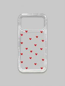 1pc Red Heart Pattern Transparent Shockproof Phone Case, Compatible With IPhone & Galaxy Cases, Phone Cases, Galaxy Protective Cover Compatible With IPhone 17/17 Pro/17 Pro Max/16/16 Pro Max, Suitable For Personal Use Or As A Gift - Multicolor - View 65