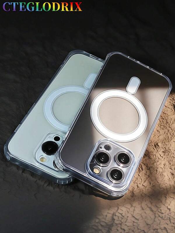 High-End Magnetic Clear Phone Case Compatible With Iphone Models 17,16, 15, 14, 13, And 12 17 Pro Max, Designed For Wireless Charging And Shock Resistance, Featuring 35-40 Robust Magnets, And The Acrylic Back Remains Clear Without Yellowing.