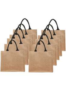 Sac fourre-tout en lin multifonction de grande capacité, sac à main multifonction, sac de courses, convient pour les déplacements quotidiens au printemps et en été, sac de plage attrayant en été, sac à main en lin de couleur unie, sac cadeau personnalisé, peut être un sac cadeau fait maison, léger, sac de courses multifonction, sac à main en lin