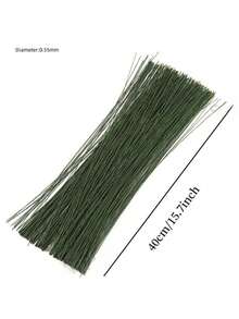 50 件散装白色切割桨状铁丝，15.75 英寸茎，绿色花店铁丝茎，适用于插花、花店用品、珠宝、礼品、工艺品、花环制作、花环、植物花园领带、花束包装，适合婚礼、生日、新年庆祝、万圣节和圣诞节的装饰。 - 白色 - 查看 4