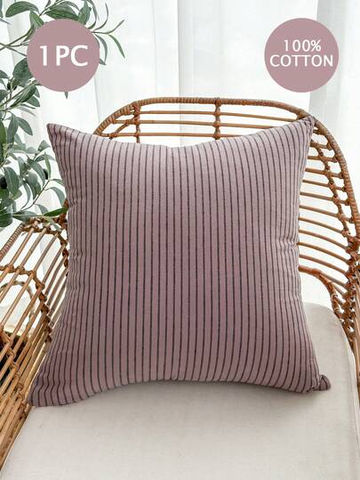 1个装饰枕套，带隐形拉链，适用于客厅、餐厅和卧室装饰，亚麻质感，简约风格（不含枕芯）