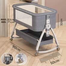 Cuna Plegable Con Mosquitero Y Colchón - Gris - Ver 5