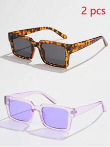 2 pièces (imprimé léopard + violet transparent)