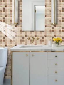 PVC Self-Adhesive Removable Home Decor Kitchen Stickers & Wallpaper, Mosaic Tile-Style Wall Decals Ideal For Decorating Kitchen And Living Room Walls, Cabinets, Sinks, Bedrooms, Kitchens, Bathrooms, Offices, And More Kitchen Accessories, Bathroom Accessories, Kitchen Decor