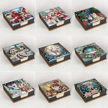 5D Diamant Malerei Set - Weihnachtselement Notizbuch Memo Box - Einzigartiges handgemachtes Geschenk, Diamant Kunst Set, asymmetrische runde Form, einzigartiges handgemachtes Geschenk für Büro und Schreibtisch Zuhause