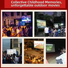 GAINVANE 100/120/150 英寸投影仪屏幕，16：9 高清可折叠便携式投影仪屏幕，支持双面投影，面料抗皱且可清洗，适用于露营/户外/派对/游戏/家庭影院。面料不厚。