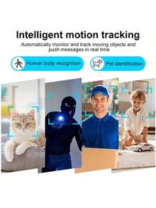 3MP +3MP Dual Lens WiFi Security Camera - AI Tracking, Full-Color Night View, Two-Way Audio, Gimbal Rotating Home Monitoring, USB Power Supply, No Memory Card, 1 White Unit, One Screen Dual Screen