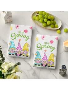 2 Stücke/12 Stücke, Drei-Zwerge-Design, Oversized, geeignet für Herbst/Winter/Frühling/Sommer/Halloween/Weihnachten/Thanksgiving/Valentinstag/Ostern, saisonale Heimdekoration, Feiertags-Heimdekoration, Küchentücher, Geschirrtücher, Küche, Camping, Campingausrüstung, Campingzubehör, Handtücher